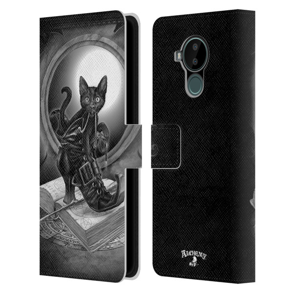 Alchemy Gothic Cats Midnight Mischief Leather Book Wallet Case Cover For Nokia C30