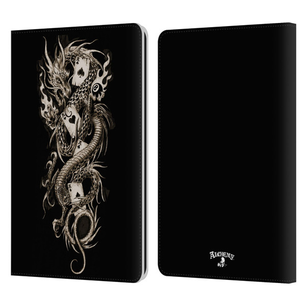 Alchemy Gothic Dragon Imperial Leather Book Wallet Case Cover For Amazon Kindle Paperwhite 1 / 2 / 3