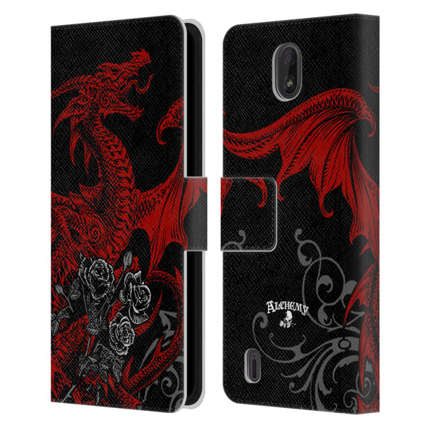 Alchemy Gothic Dragon Draco Rosa Leather Book Wallet Case Cover For Nokia C01 Plus/C1 2nd Edition