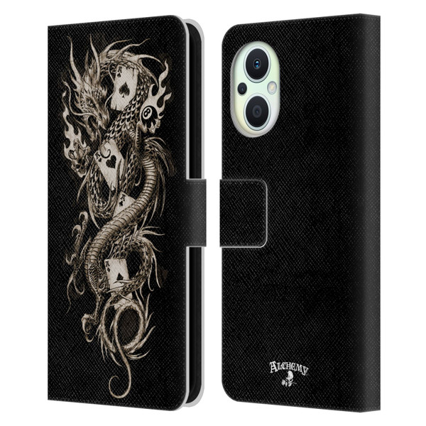 Alchemy Gothic Dragon Imperial Leather Book Wallet Case Cover For OPPO Reno8 Lite
