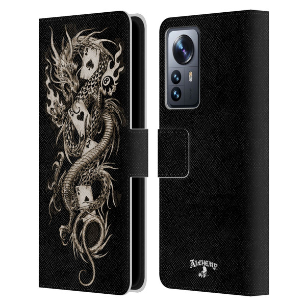 Alchemy Gothic Dragon Imperial Leather Book Wallet Case Cover For Xiaomi 12 Pro
