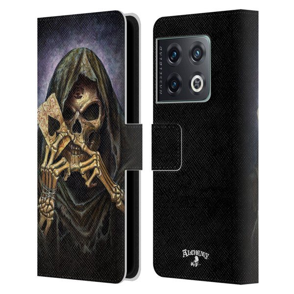 Alchemy Gothic Skull And Cards Reaper's Ace Leather Book Wallet Case Cover For OnePlus 10 Pro