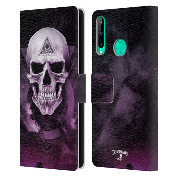 Alchemy Gothic Skull The Void Geometric Leather Book Wallet Case Cover For Huawei P40 lite E