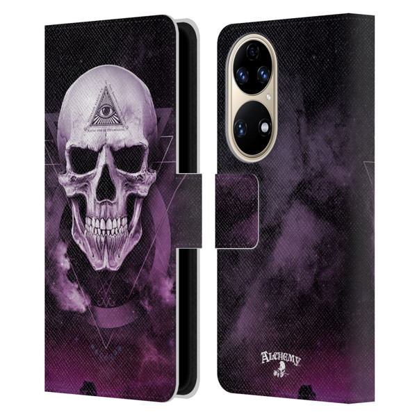 Alchemy Gothic Skull The Void Geometric Leather Book Wallet Case Cover For Huawei P50