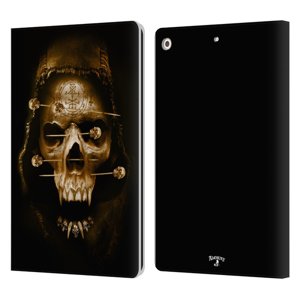 Alchemy Gothic Skull Death Fetish Leather Book Wallet Case Cover For Apple iPad 10.2 2019/2020/2021