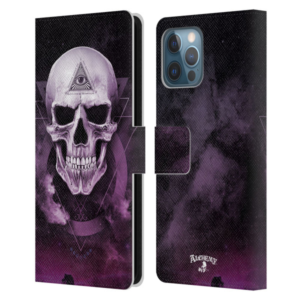 Alchemy Gothic Skull The Void Geometric Leather Book Wallet Case Cover For Apple iPhone 12 Pro Max