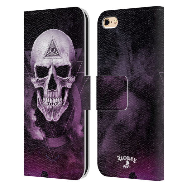 Alchemy Gothic Skull The Void Geometric Leather Book Wallet Case Cover For Apple iPhone 6 / iPhone 6s