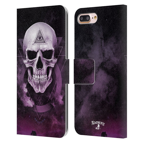 Alchemy Gothic Skull The Void Geometric Leather Book Wallet Case Cover For Apple iPhone 7 Plus / iPhone 8 Plus