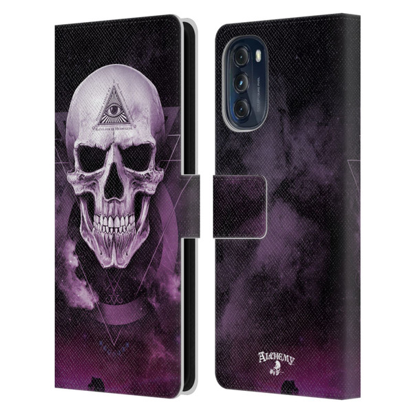 Alchemy Gothic Skull The Void Geometric Leather Book Wallet Case Cover For Motorola Moto G (2022)