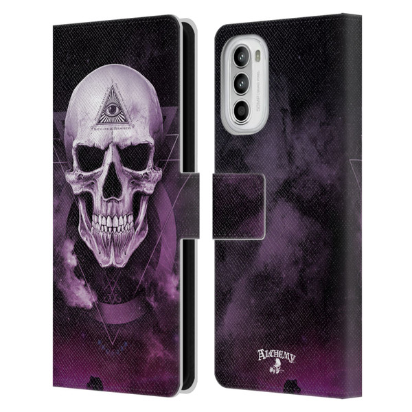 Alchemy Gothic Skull The Void Geometric Leather Book Wallet Case Cover For Motorola Moto G52