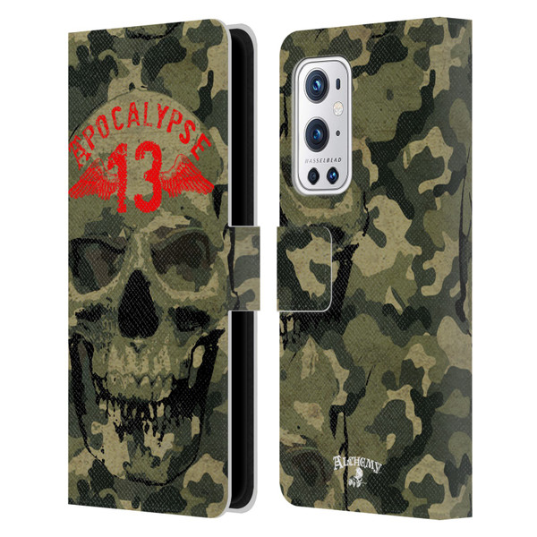 Alchemy Gothic Skull Camo Skull Leather Book Wallet Case Cover For OnePlus 9 Pro