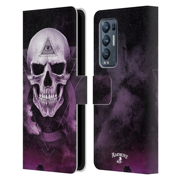 Alchemy Gothic Skull The Void Geometric Leather Book Wallet Case Cover For OPPO Find X3 Neo / Reno5 Pro+ 5G