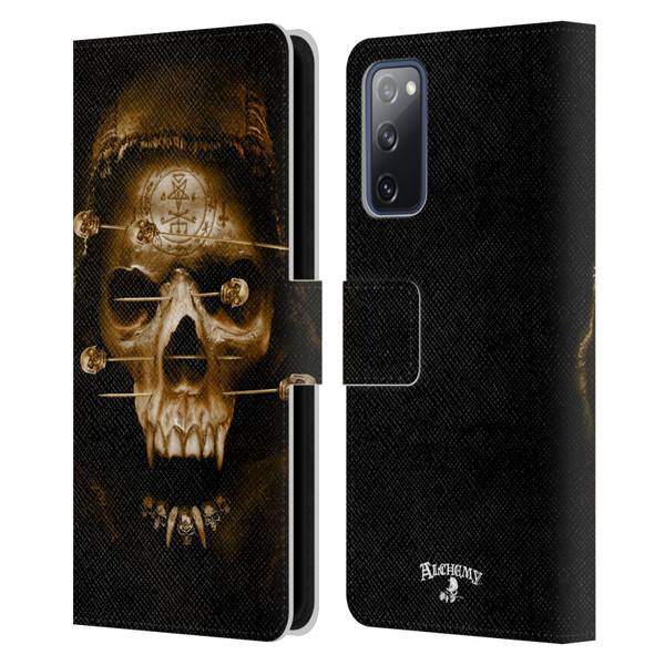 Alchemy Gothic Skull Death Fetish Leather Book Wallet Case Cover For Samsung Galaxy S20 FE / 5G