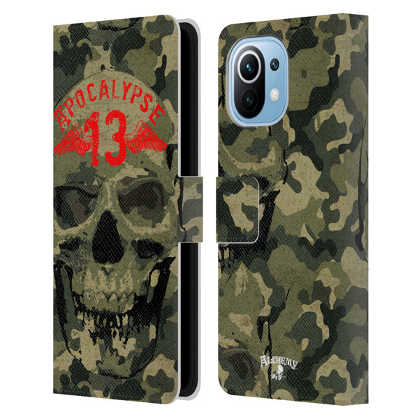 Alchemy Gothic Skull Camo Skull Leather Book Wallet Case Cover For Xiaomi Mi 11