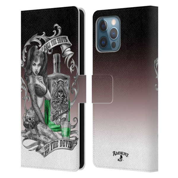 Alchemy Gothic Woman Devil's Green Dew Leather Book Wallet Case Cover For Apple iPhone 12 Pro Max