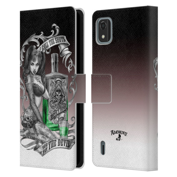 Alchemy Gothic Woman Devil's Green Dew Leather Book Wallet Case Cover For Nokia C2 2nd Edition