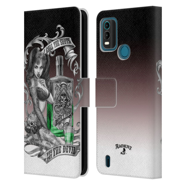 Alchemy Gothic Woman Devil's Green Dew Leather Book Wallet Case Cover For Nokia G11 Plus