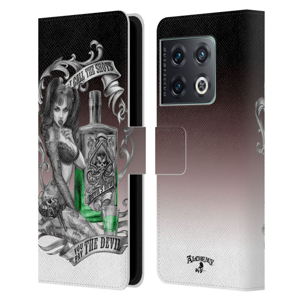 Alchemy Gothic Woman Devil's Green Dew Leather Book Wallet Case Cover For OnePlus 10 Pro