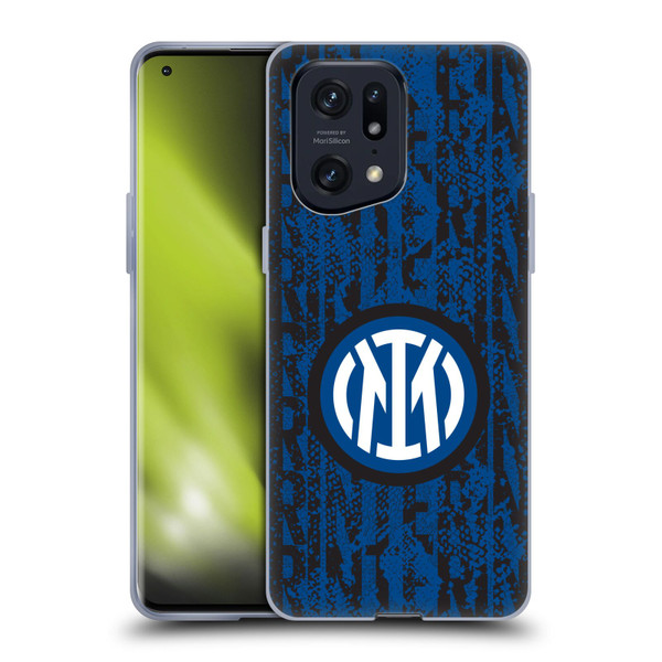 Fc Internazionale Milano Patterns Snake Wordmark Soft Gel Case for OPPO Find X5 Pro