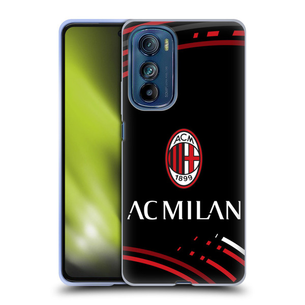 AC Milan Crest Patterns Curved Soft Gel Case for Motorola Edge 30