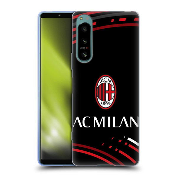 AC Milan Crest Patterns Curved Soft Gel Case for Sony Xperia 5 IV