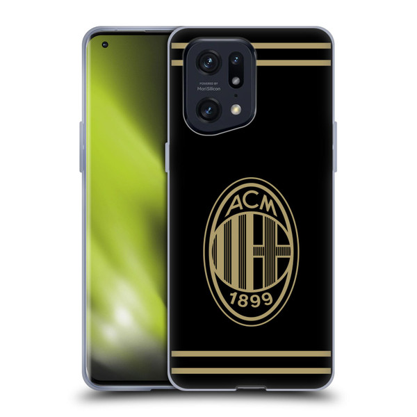 AC Milan Crest Black And Gold Soft Gel Case for OPPO Find X5 Pro