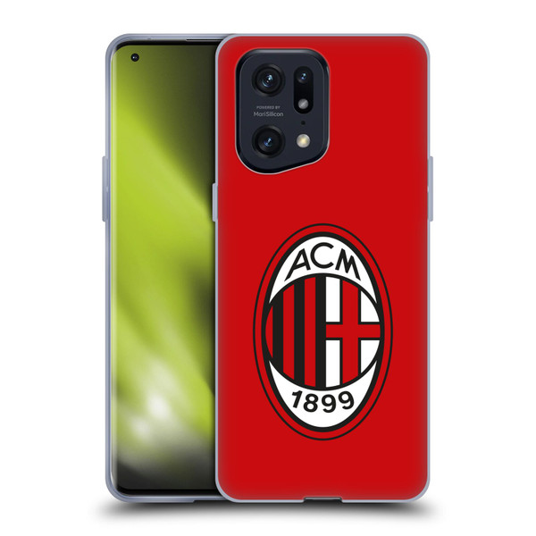 AC Milan Crest Full Colour Red Soft Gel Case for OPPO Find X5 Pro