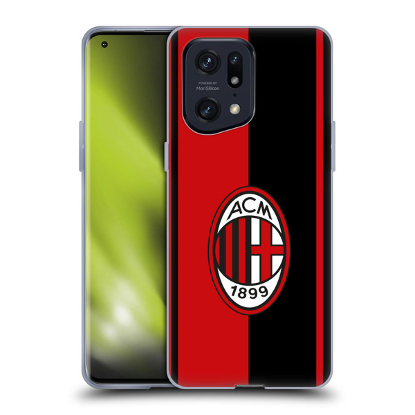 AC Milan Crest Red And Black Soft Gel Case for OPPO Find X5 Pro