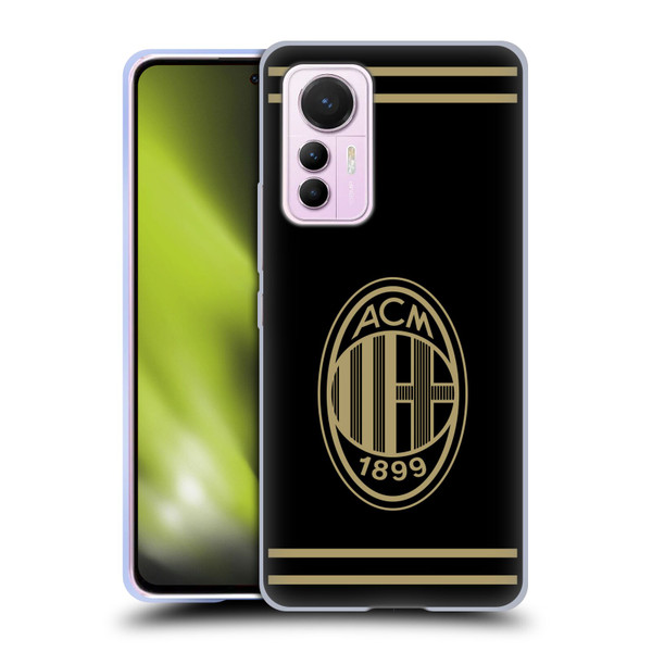 AC Milan Crest Black And Gold Soft Gel Case for Xiaomi 12 Lite