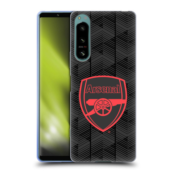 Arsenal FC Crest and Gunners Logo Black Soft Gel Case for Sony Xperia 5 IV