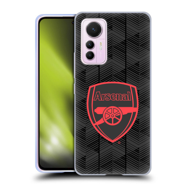 Arsenal FC Crest and Gunners Logo Black Soft Gel Case for Xiaomi 12 Lite