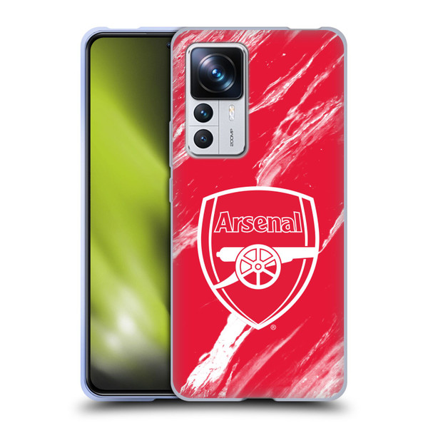 Arsenal FC Crest Patterns Red Marble Soft Gel Case for Xiaomi 12T Pro