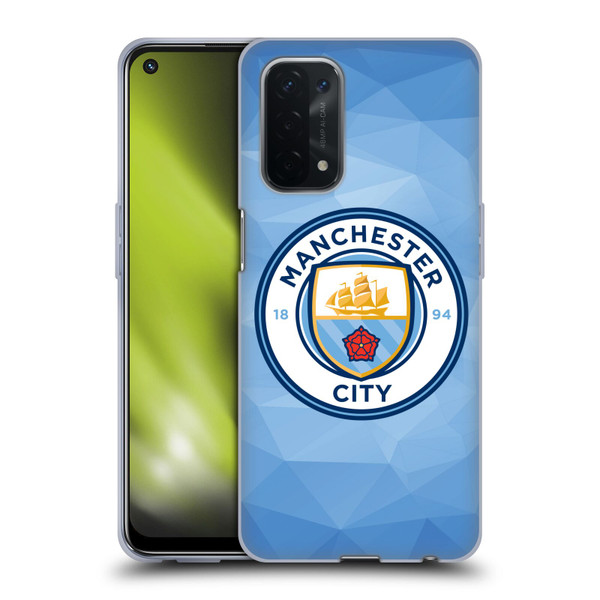 Manchester City Man City FC Badge Geometric Blue Full Colour Soft Gel Case for OPPO A54 5G