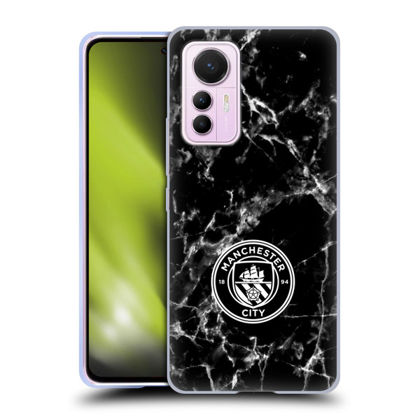 Manchester City Man City FC Marble Badge Black White Mono Soft Gel Case for Xiaomi 12 Lite