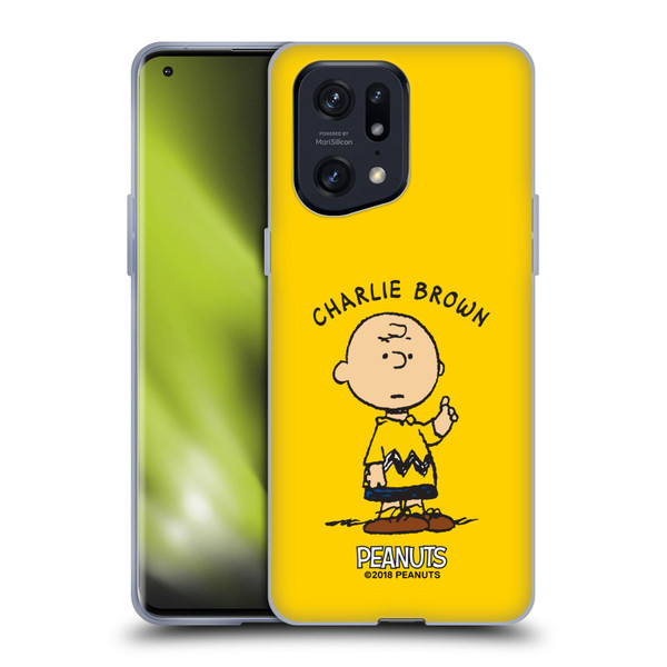 Peanuts Characters Charlie Brown Soft Gel Case for OPPO Find X5 Pro