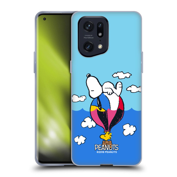 Peanuts Halfs And Laughs Snoopy & Woodstock Balloon Soft Gel Case for OPPO Find X5 Pro