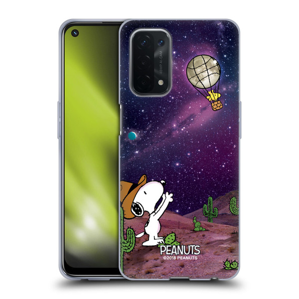 Peanuts Snoopy Space Cowboy Nebula Balloon Woodstock Soft Gel Case for OPPO A54 5G