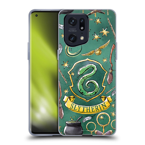Harry Potter Deathly Hallows XIII Slytherin Pattern Soft Gel Case for OPPO Find X5 Pro