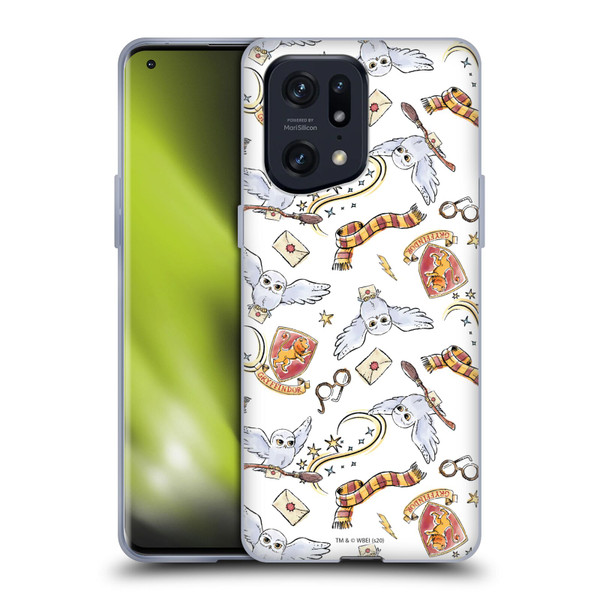 Harry Potter Deathly Hallows XIII Hedwig Owl Pattern Soft Gel Case for OPPO Find X5 Pro