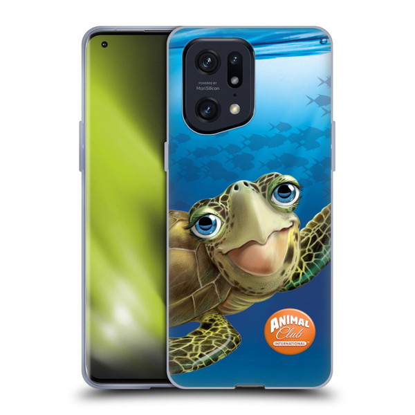 Animal Club International Underwater Sea Turtle Soft Gel Case for OPPO Find X5 Pro