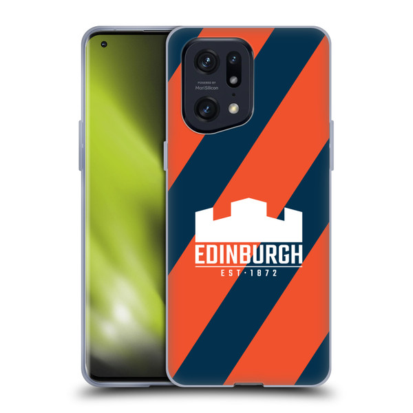Edinburgh Rugby Logo Art Diagonal Stripes Soft Gel Case for OPPO Find X5 Pro