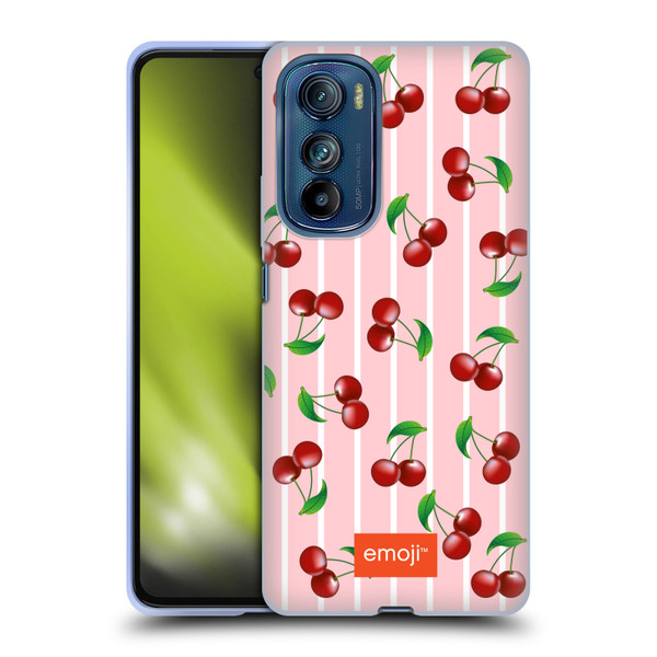 emoji® Fruits Cherries Soft Gel Case for Motorola Edge 30