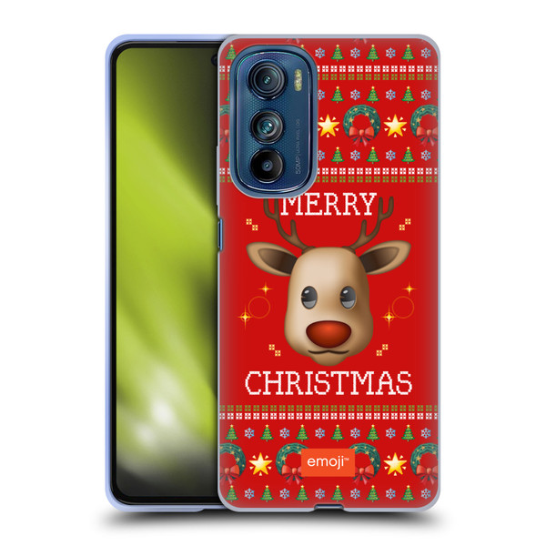 emoji® Ugly Christmas Reindeer Soft Gel Case for Motorola Edge 30