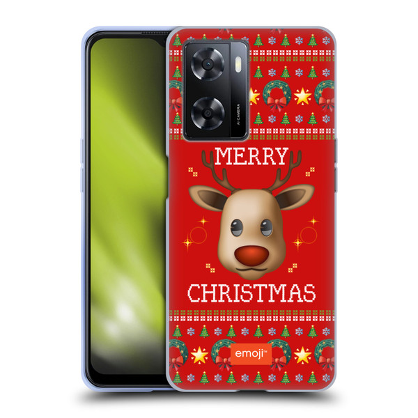 emoji® Ugly Christmas Reindeer Soft Gel Case for OPPO A57s