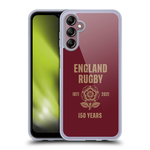 England Rugby Union 150th Anniversary Red Soft Gel Case for Samsung Galaxy A14 5G