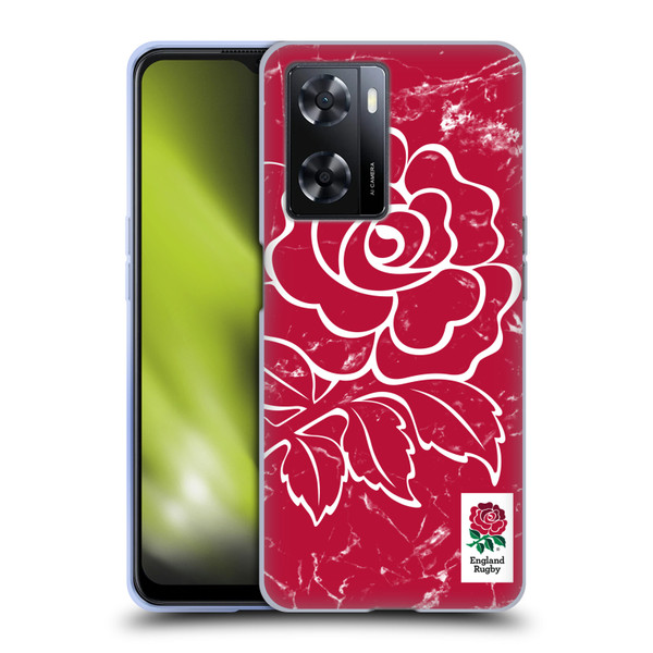 England Rugby Union Marble Red Soft Gel Case for OPPO A57s