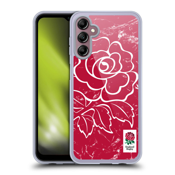 England Rugby Union Marble Red Soft Gel Case for Samsung Galaxy A14 5G