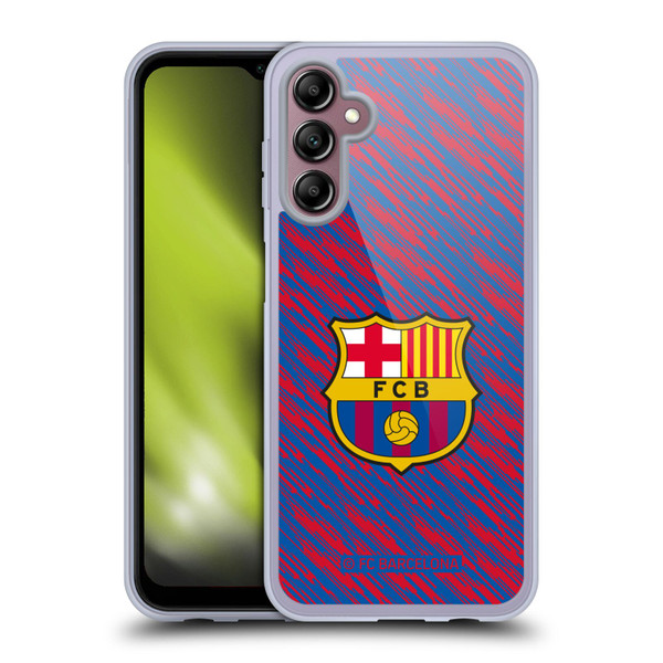 FC Barcelona Crest Patterns Glitch Soft Gel Case for Samsung Galaxy A14 5G