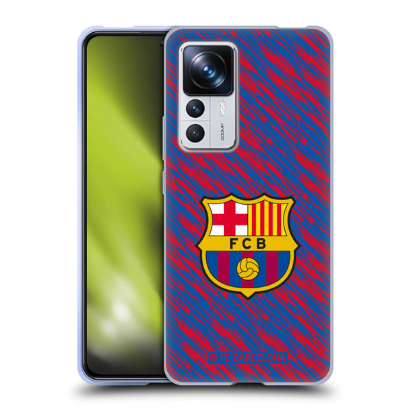 FC Barcelona Crest Patterns Glitch Soft Gel Case for Xiaomi 12T Pro