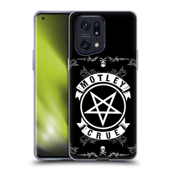 Motley Crue Logos Pentagram And Skull Soft Gel Case for OPPO Find X5 Pro